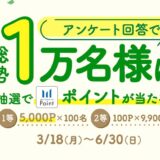 アンケート回答で1万名に三井ショッピングパークポイントが当たるキャンペーン６／30（日）まで