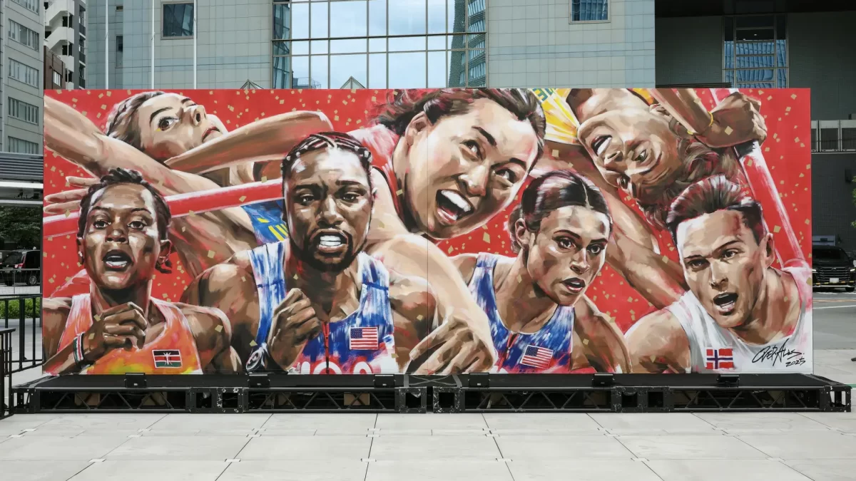 赤坂サカス広場に東京2025世界陸上の壁画アート登場！