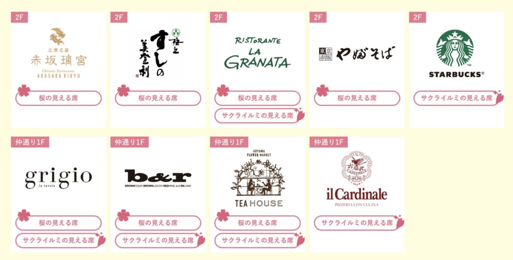 桜を見ながらお食事・ティータイム