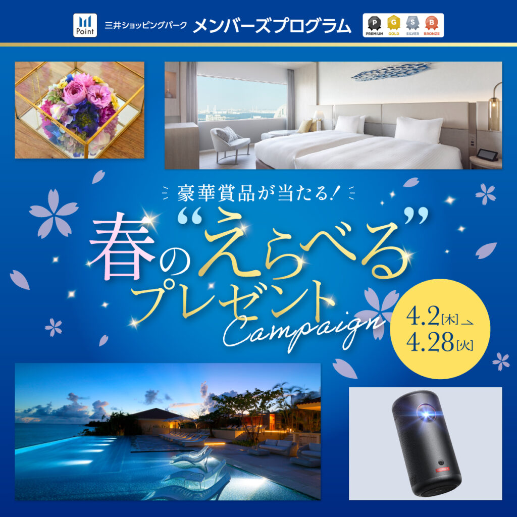 三井ショッピングパークメンバーズプログラム 春の”えらべる”プレゼントキャンペーン